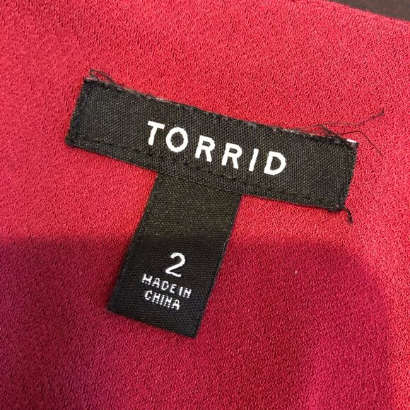 Torrid raspberry pink red open front blazer size 2 or 2X - Picture 7 of 12